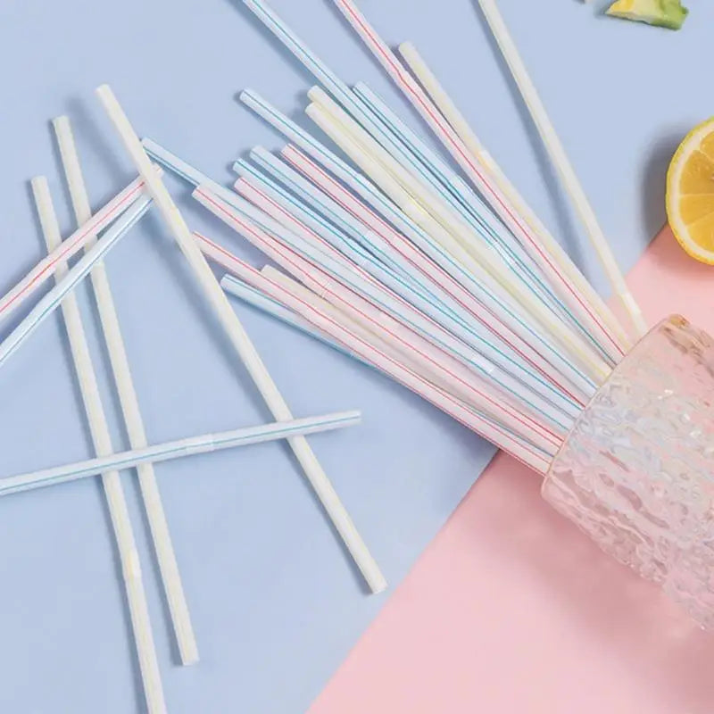 3X100PC Colorful Bendable Straw Drinking Kunststof Straw for Milk Tea Bar Party Rietjes Drinking Wedding Kitchen Beverage Straws