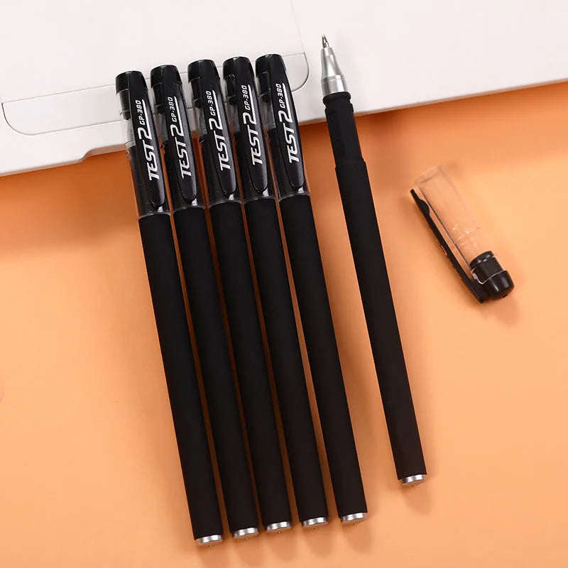 10Pcs/Set Gel Pens Set 0.5mm Black Ink Refill Gel Pen Bullet Tip School & Office Supplies Stationery Kawaii Accessory Stationery