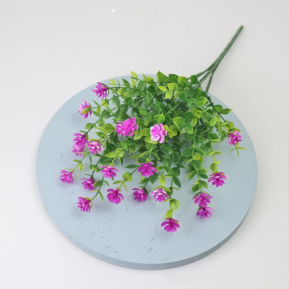1 Bundle Artificial Flowers Outdoor UV Resistant Shrubs Plants Fake Flower Greenery for Office Kitchen Wedding Garden Decor
