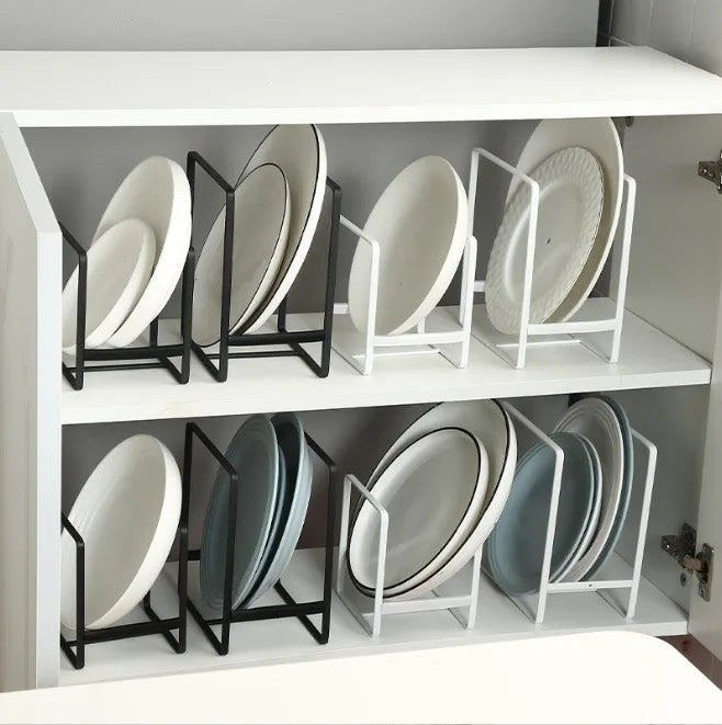 kitchen cabinet plate storage countertop dish rack drawer dinner plate partition drain rack layered storage rack