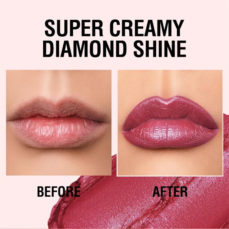 10 Colors 3 in 1 Pearlescent Lipstick Long Lasting Moisturizing Sparkling Quicksand Gold Lip Gloss Pearl Shimmer Sexy Lip Makeup