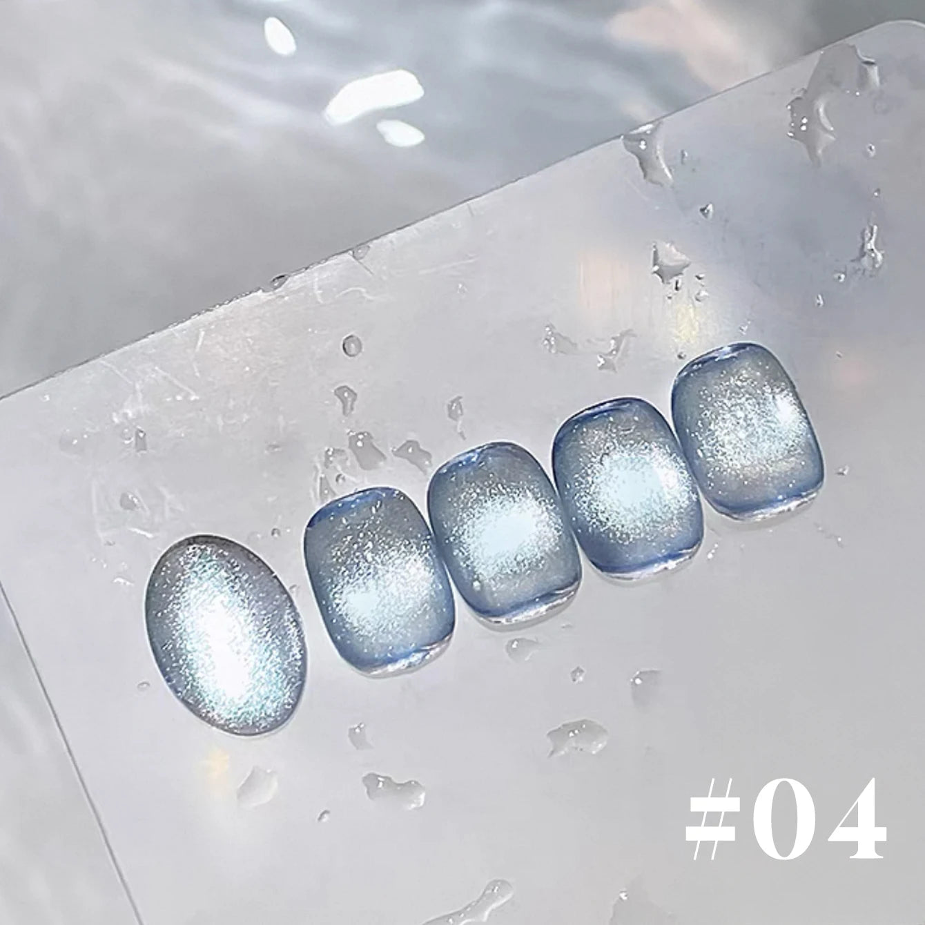 12ML 1-6PCS Summer And Autumn Island Glass Bead Magnet Cat Eye Gel Nail Polish Blue Nails Nail Art Nail Supplies
