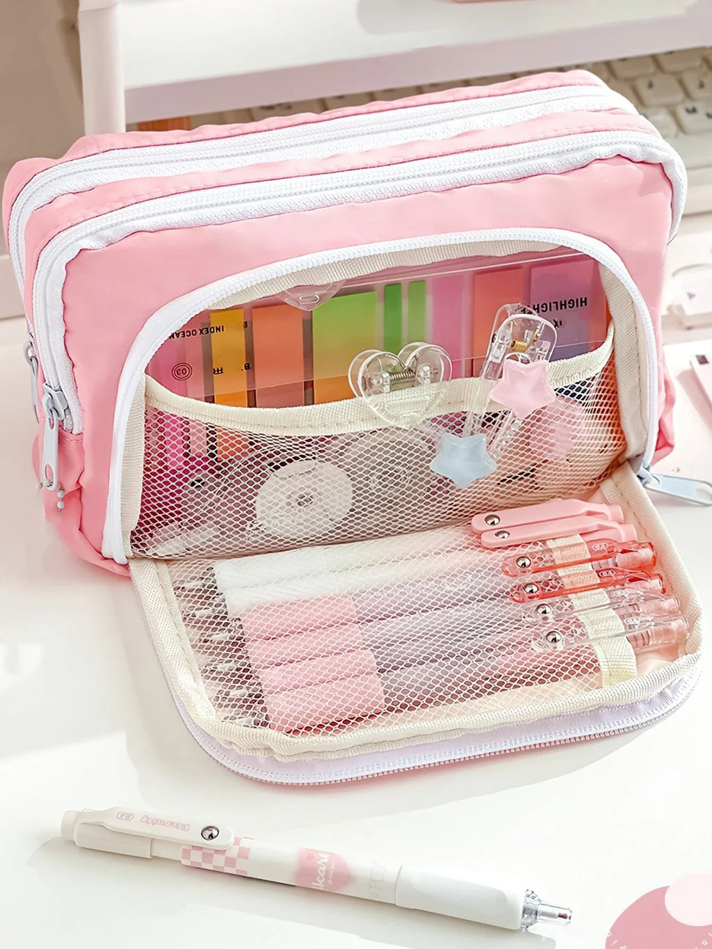 Cute Multi Layer Pencil Case Pouch, Large Capacity Pen Case Bag,Durable Stationery Storage Bag For Students, School&Office