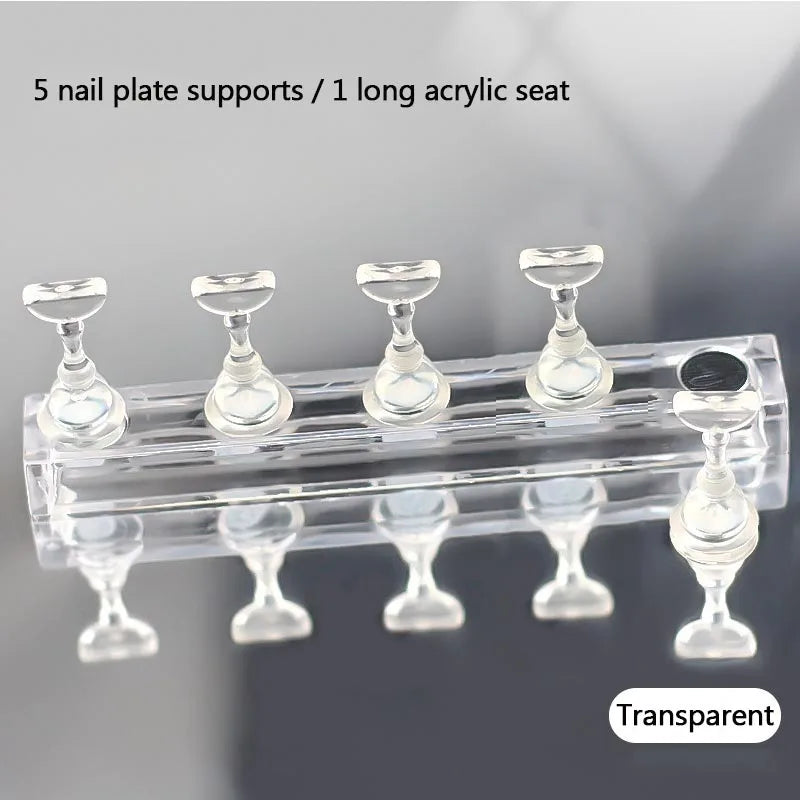 New 5pcs Magnetic Nail Stand Sample Nails Display Nail Polish Holder Nail Magnet Tips Reusable Putty MJZSJ03