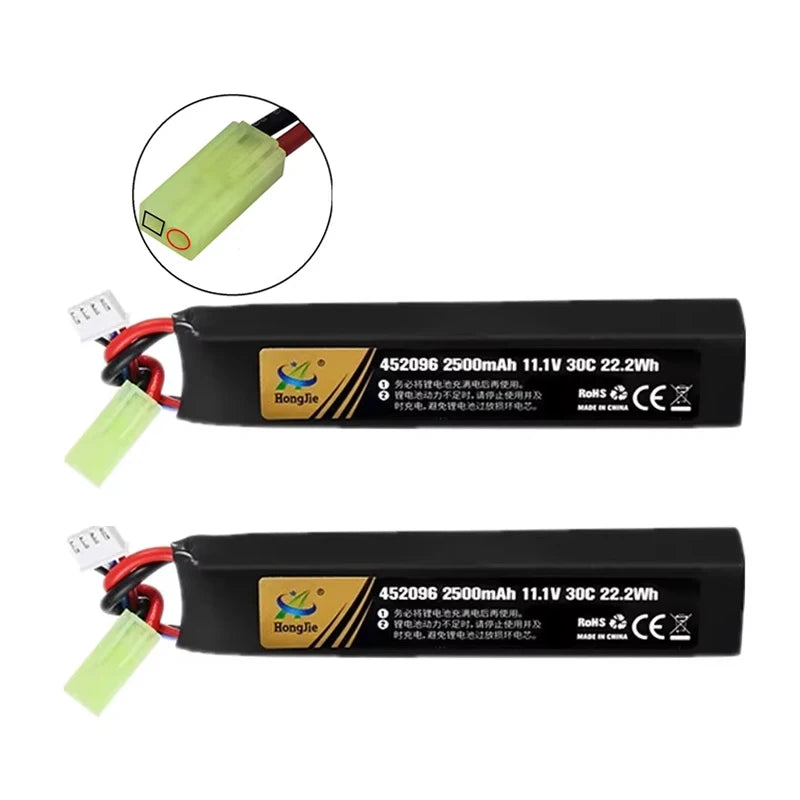 Water Gun Airsoft 11.1V 3S 2500mAh 30C 452096 LiPo battery+Charger Tamiya Plug for Airsoft BB Air Pistol Electric Toys Gun Parts