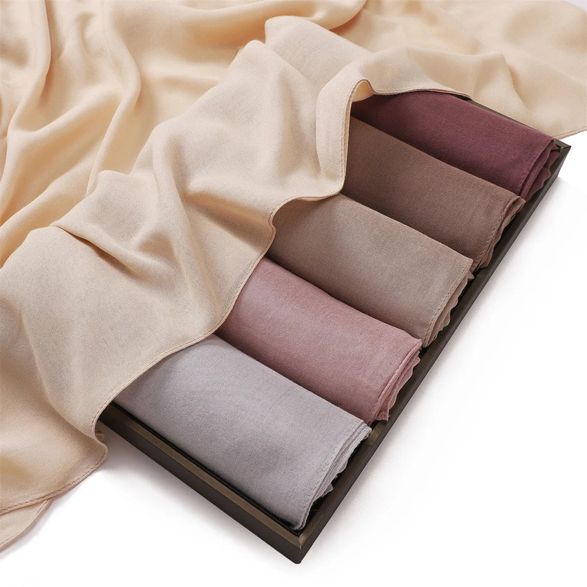 Ramadan Solid Color Modal Cotton Rayon Hijabs Scarf Women Muslim Headscarf Wraps Shawls Femme Musulman Headband Islamic Turban