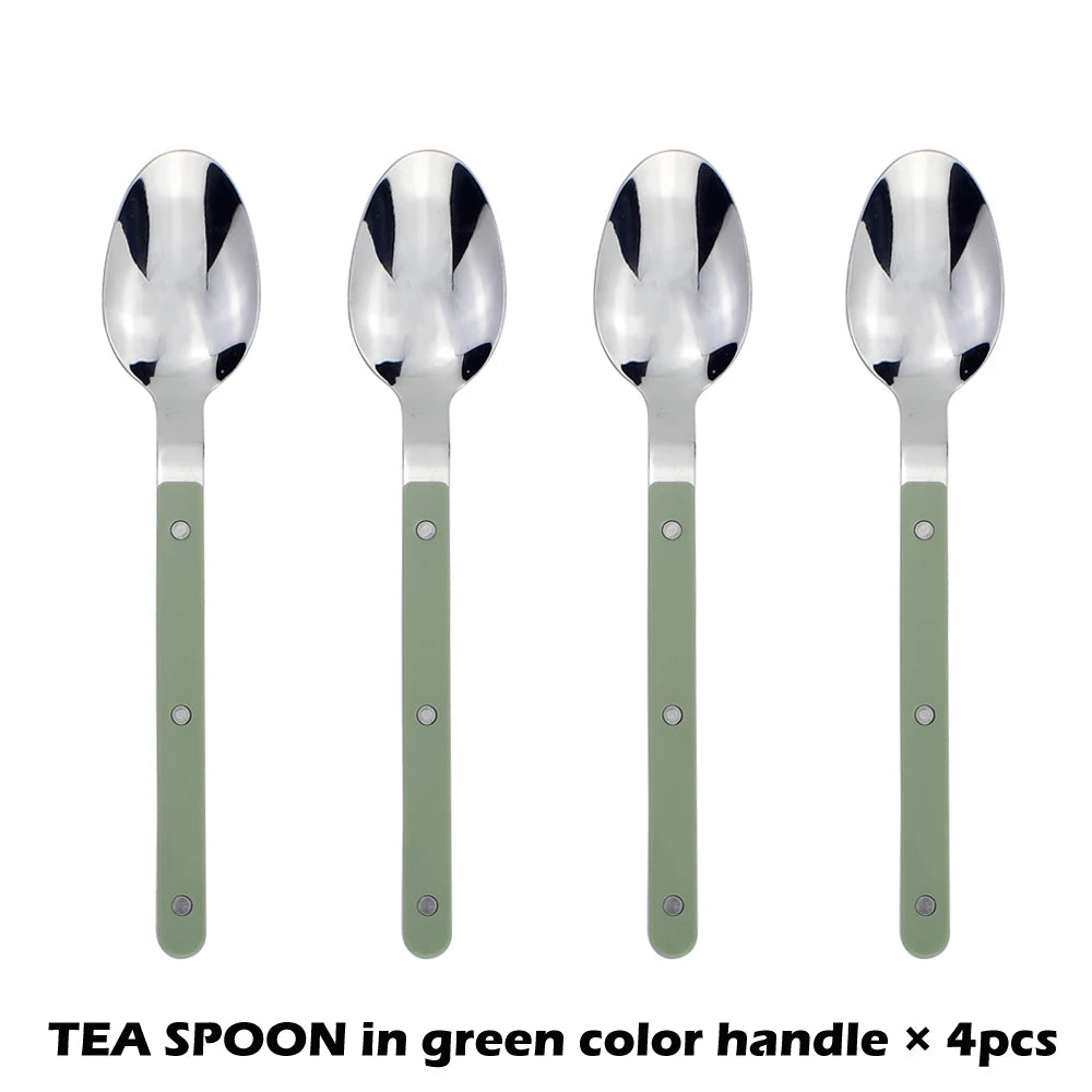 Fashionable Design Top Mirror Polishing Cutlery Sets Stainless Steel 18/8(304) ABS Handle With Rivets Silverware Set For Kitchen