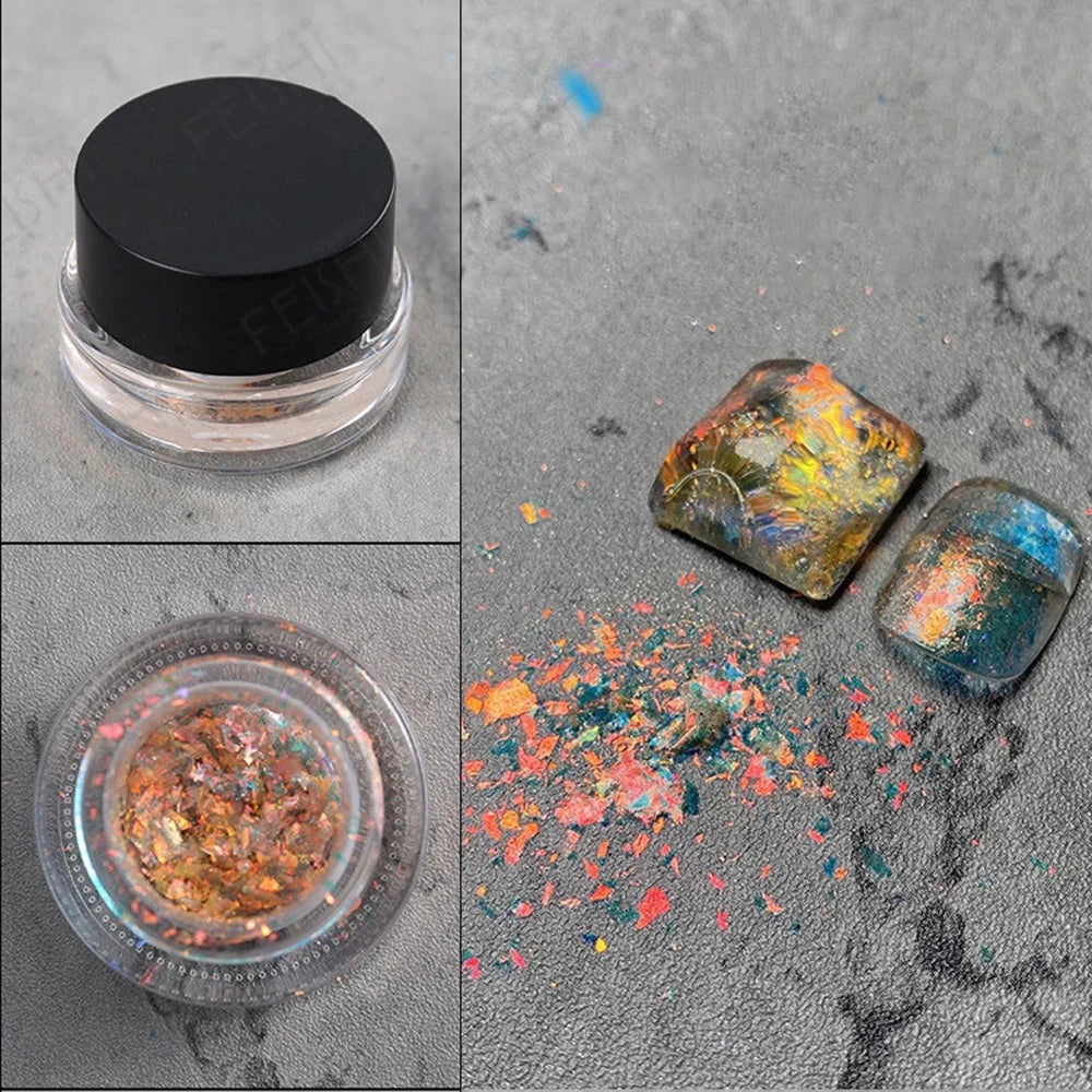 Pearl White Nails Glitter Aurora - Hailey Bieber Nails Moonlight Powders Fritillary Shell Mirror Pigment Nail Decoration