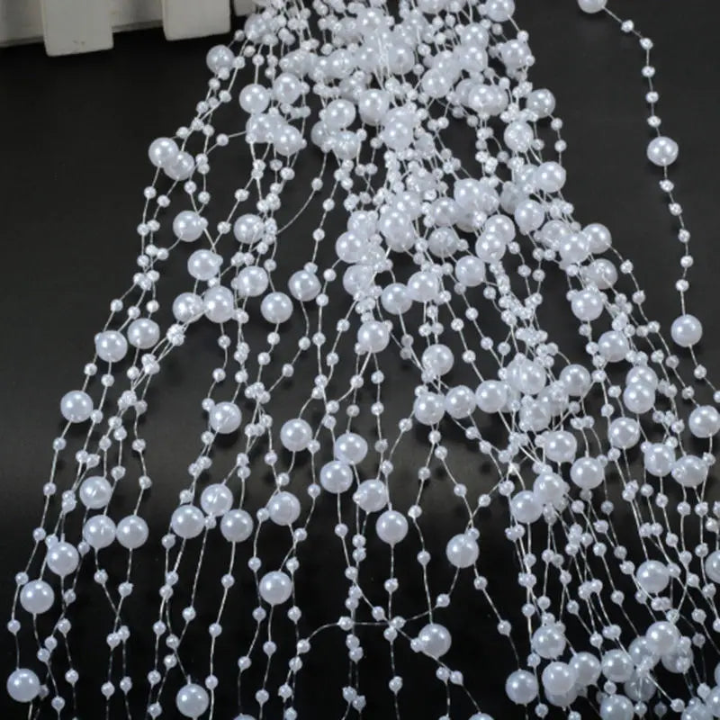 NEW 5yards Fishing Line Artificial Pearls Flower Beads Chain Garland Flowers Wedding Party Decoration Diy