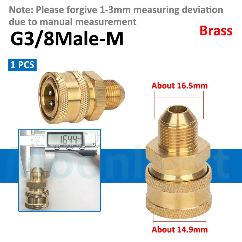 1/4" 3/8" 1/2" High Pressure Quick Connector Car Washer Adapter Water Gun Hydraulic Couplers Couplings for Garden Irrigation