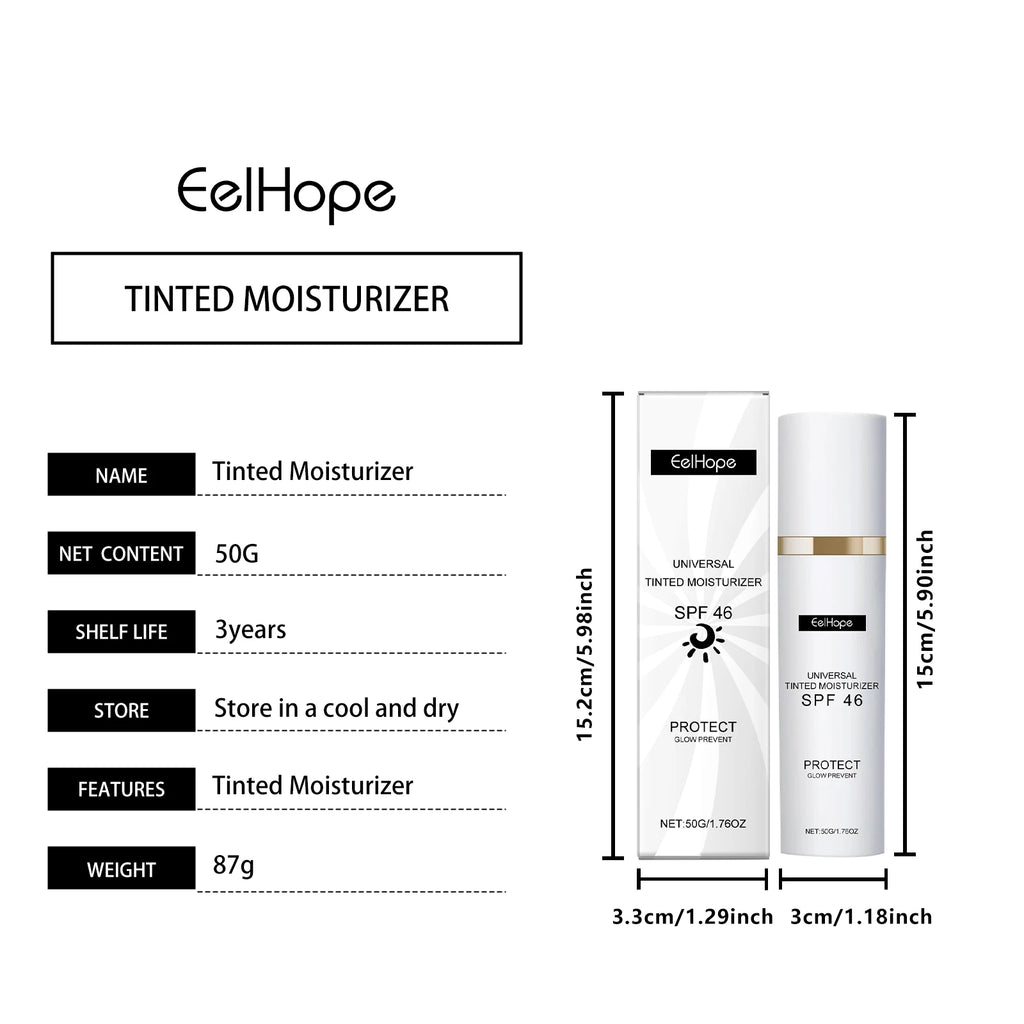 Sunscreen Tinted Moisturizer EELHOPE Lightweight Non Greasy Brightening Skin Tone Long Lasting Sun Protection For Daily Outdoor
