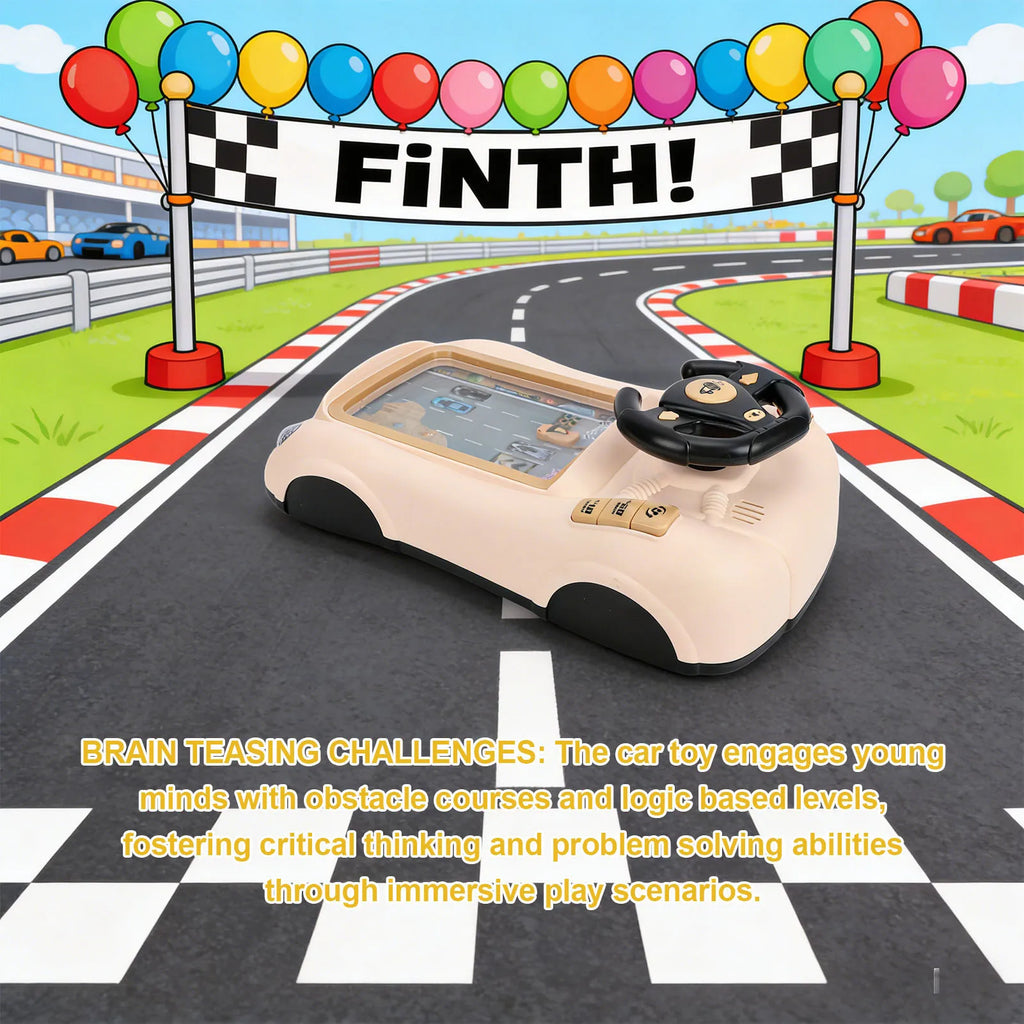 Kids Steering Wheel Racing Car Toy Car Racing Adventure Toy with Steering Wheel Interactive Simulated Driving Racing Car Game