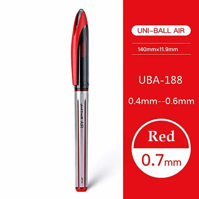Japan Uniball Gel Pen AIR Straight Liquid Signature Pen UBA-188 Black Technology 0.5/0.7mm Free Writing School Supplies