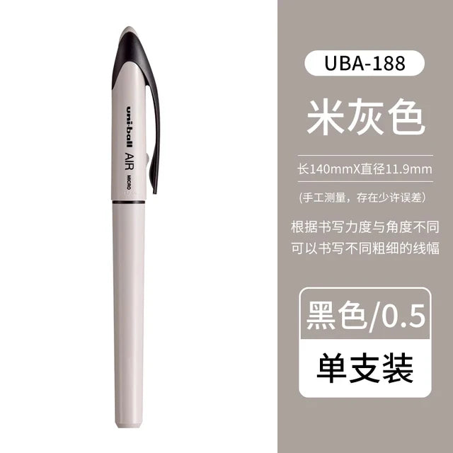 Japan Uniball Gel Pen AIR Straight Liquid Signature Pen UBA-188 Black Technology 0.5/0.7mm Free Writing School Supplies