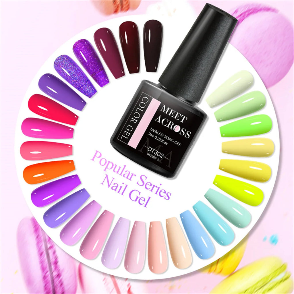 6pcs Gel Nail Polish Set HEMA Free 7ml Semi Permanent Soak Off UV Gel Varnish Nail Art Decoration Summer Nails Nail Supplies DIY