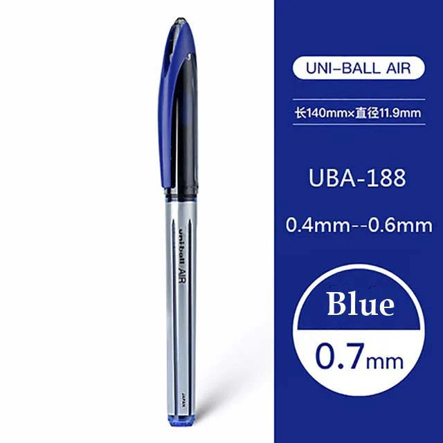 Japan Uniball Gel Pen AIR Straight Liquid Signature Pen UBA-188 Black Technology 0.5/0.7mm Free Writing School Supplies