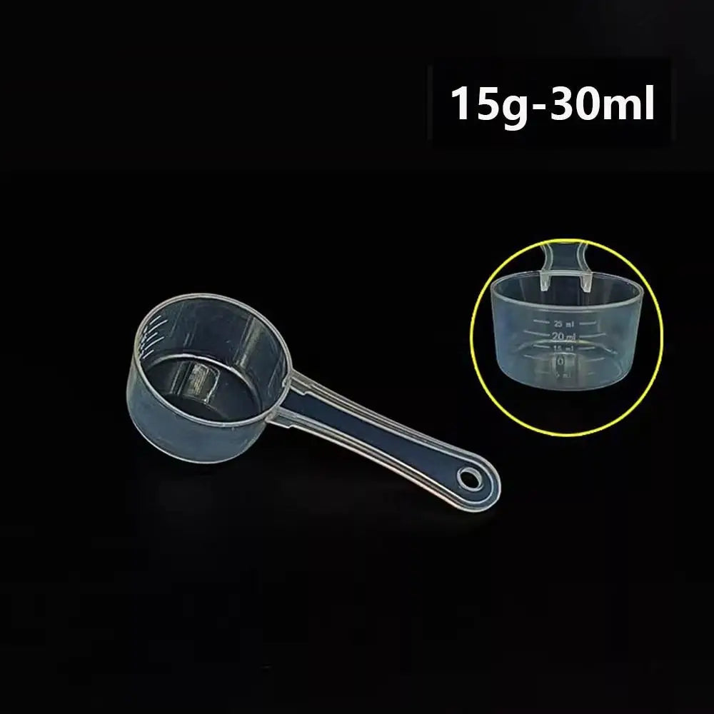 5pcs/set Transparent Plastic Spoon Measuring Flat-bottomed Spoon with Scale Useful Kitchen Baking Measuring Spoon