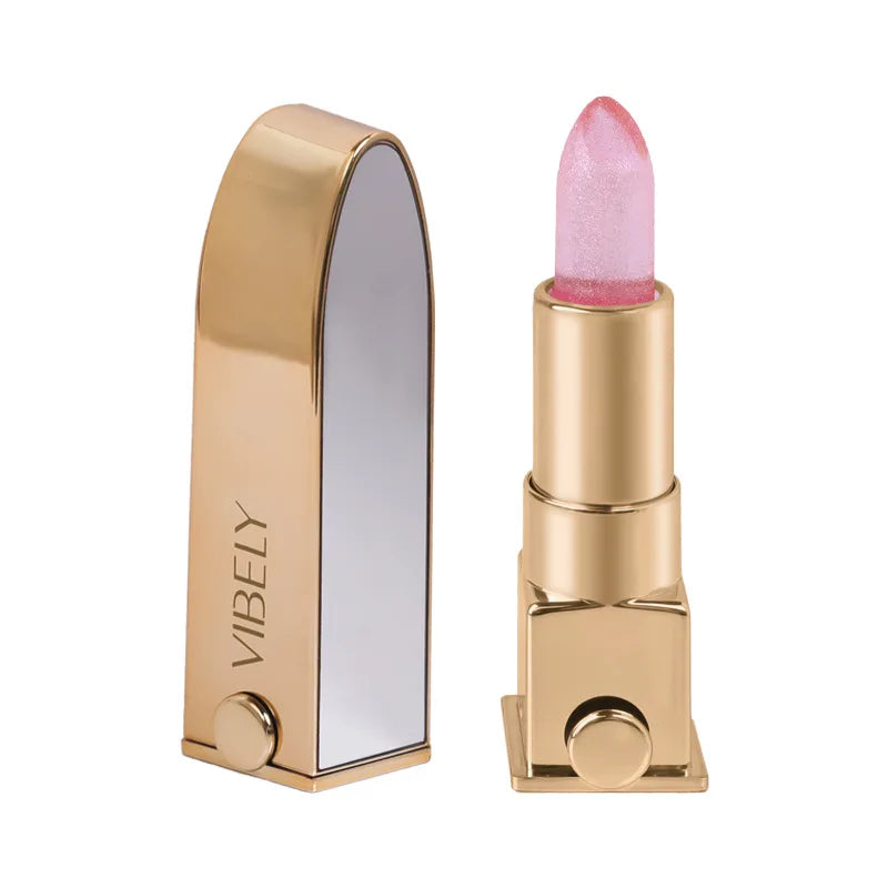 VIBELY Color Changing Lipstick with Shimmer Glitter, Nourishing Hydrating Lip Balm, Moisturizing Lip Care for Dry Lips, Daily Us