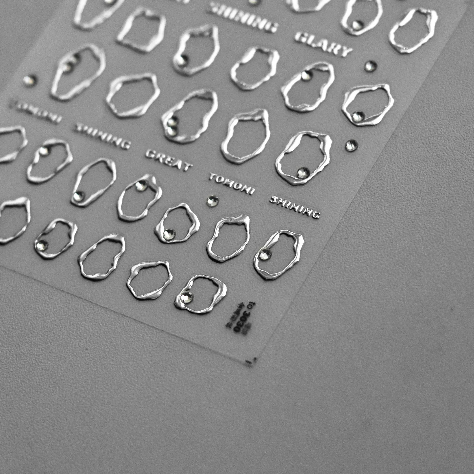 1pcs Gold Silver Metal Nail Stickers Irregular Bows Heart-shaped Back Glue Nails Accessories Stickers DIY Manicure Decorations