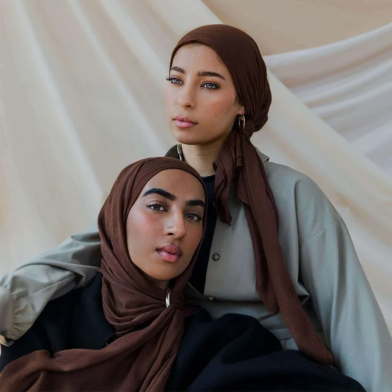 Ramadan Solid Color Modal Cotton Rayon Hijabs Scarf Women Muslim Headscarf Wraps Shawls Femme Musulman Headband Islamic Turban