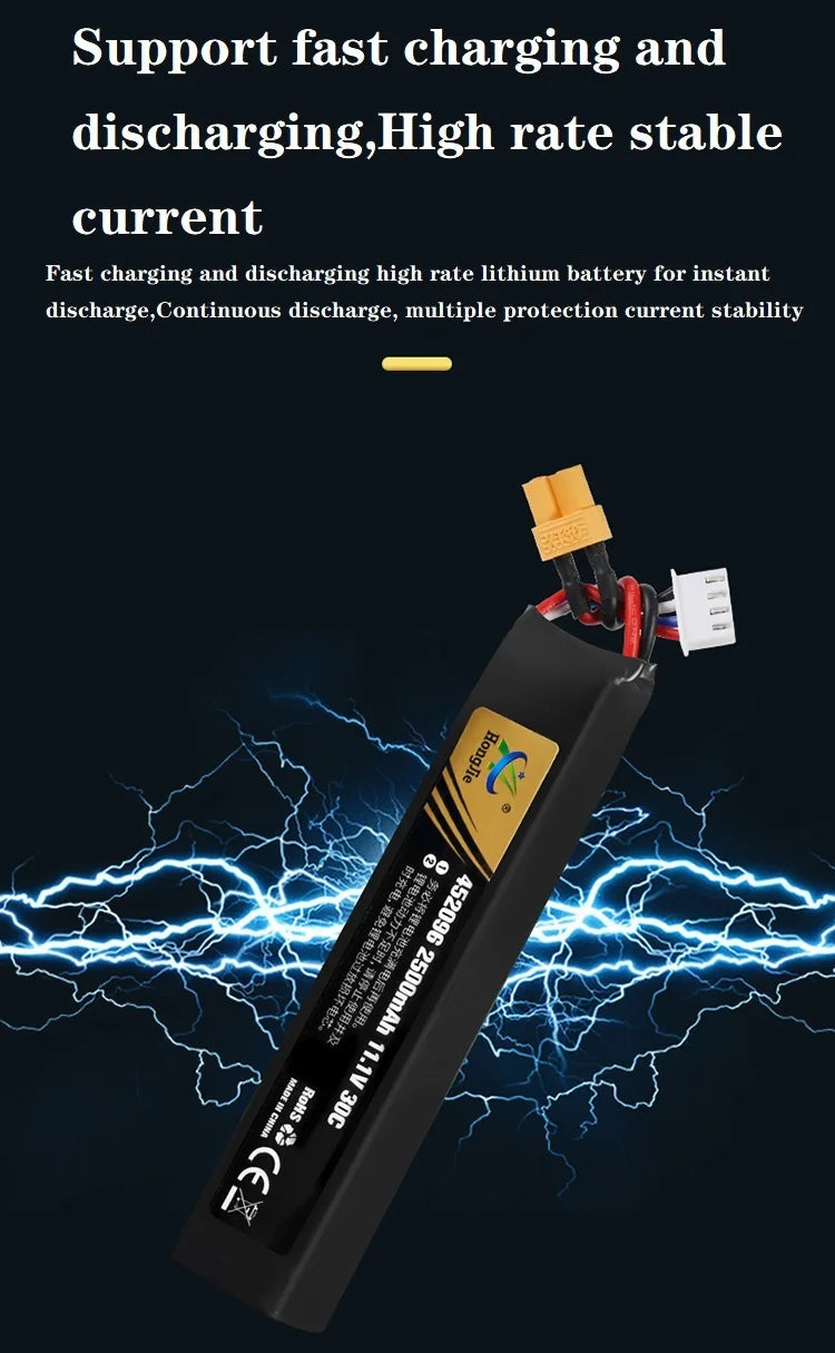 Water Gun Airsoft 11.1V 3S 2500mAh 30C 452096 LiPo battery+Charger Tamiya Plug for Airsoft BB Air Pistol Electric Toys Gun Parts