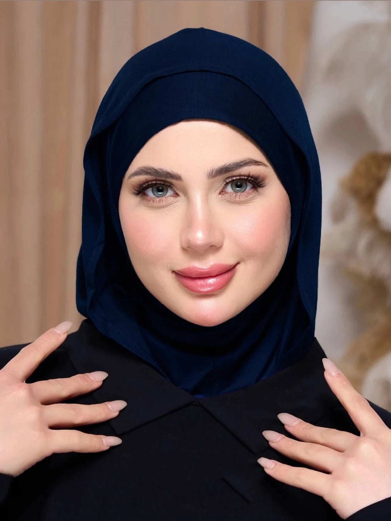 Gym Sport Hooded Hijab Jersey Instant Sport Undercap Soft Stretch Instant Hijab for Muslim Women Easy Wear Sports Turban
