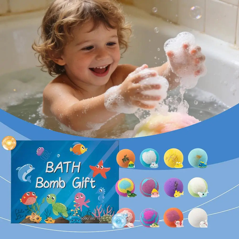 50gx12 Bath Bombs For Kids With Surprise Toys Inside For Kids Boys And Girls Holiday Bubble Bath With Cheerful Scent