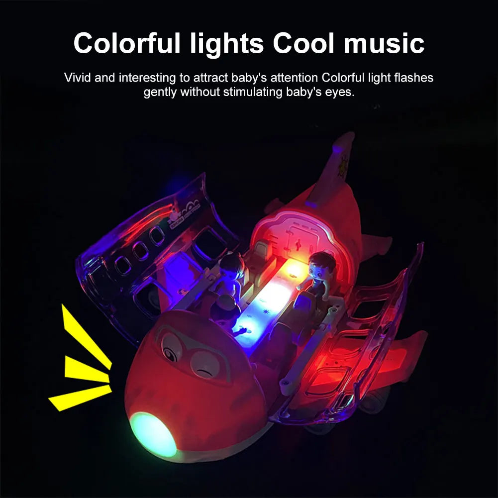 Kids Toys Electric Plane Aircraft Toys Car Airplane Model Music Simulation Boy Children Traffic Toy Christmas Gifts for Girls