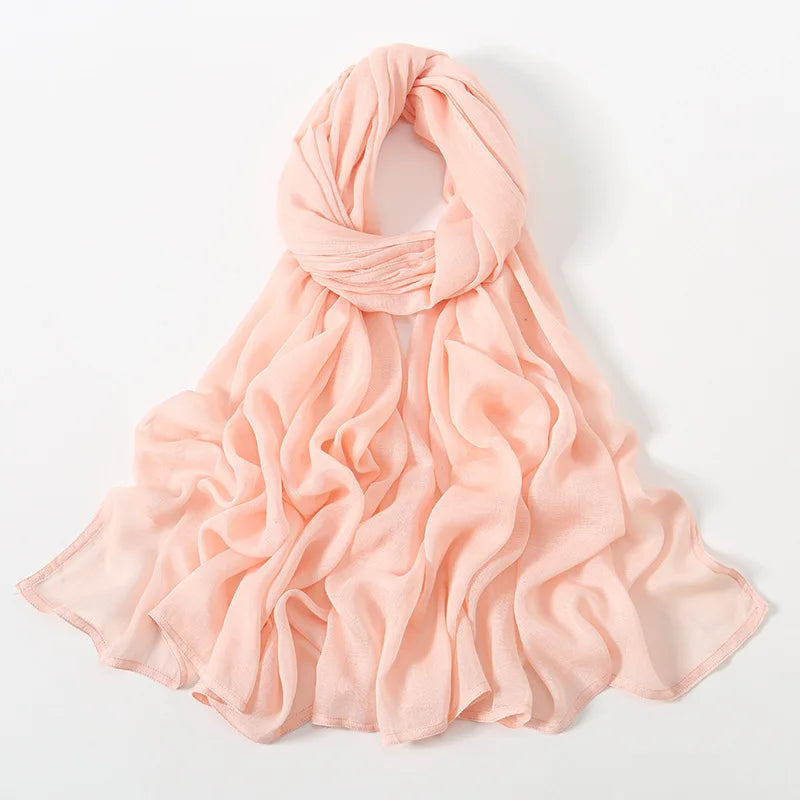 New Muslim Hijabs for Women Scarf Thin Plain Shawls Femme Musulman Soft Viscose Rayon Headscarf Islamic Turban Headband 190x85cm