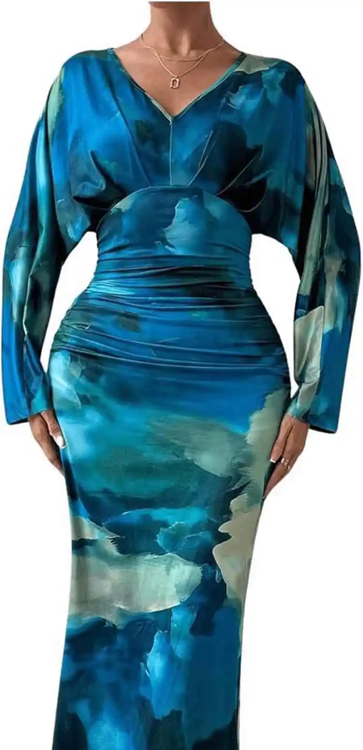 Women's Long Sleeve Dress European Style Batwing Sleeve Other Fabric Ladies Fashion Citywalk Dress Winter Collection