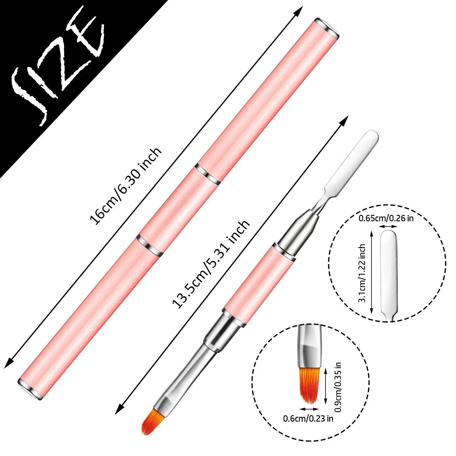 Gel Brush & Picker, 2 IN 1 Design Nail Brush and Spatula,Gel Nail Brush Tool for Acrylic Nails Extension Gel