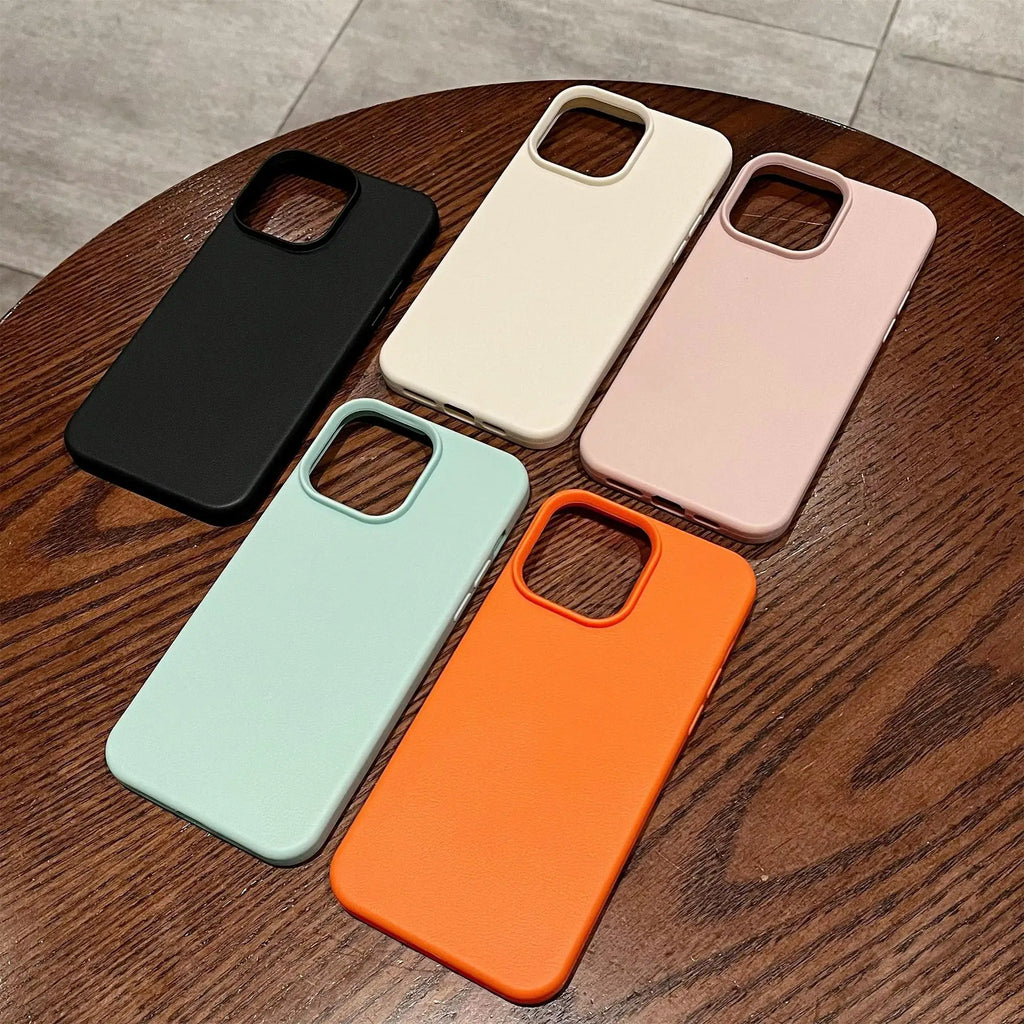 Luxury Silicone Litchi Lines Leather Phone Case For iPhone 17 16 15 14 13 12 11 Pro Max X XS XR Plus Soft Shockproof Full Cover