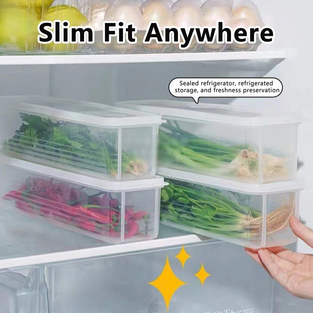 Cilantro Scallion Storage Box Refrigerator Fresh Keeper Container With Lid Vegetables Eggs Noodles Sealing Kitchen Organizer