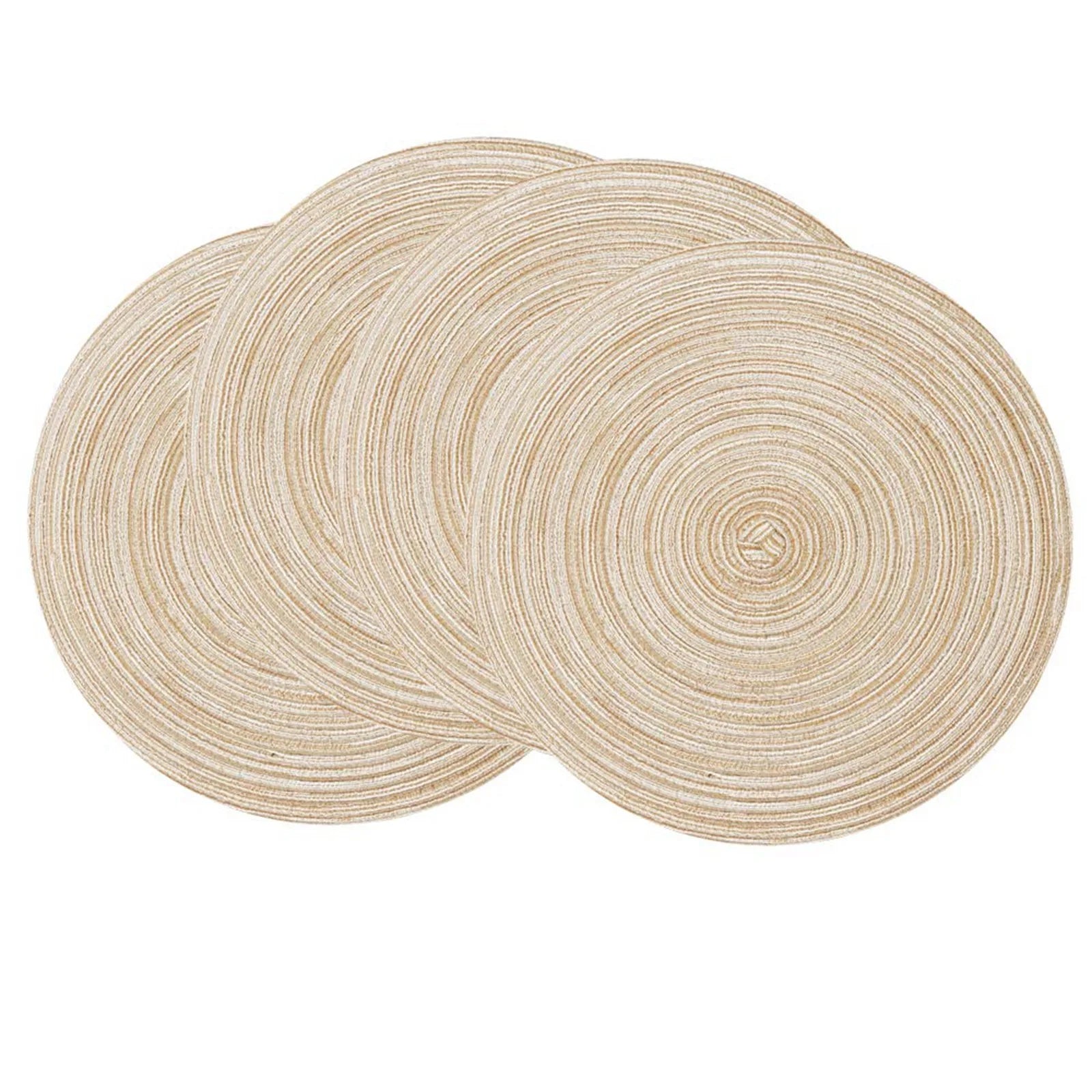Round Braided Placemat Set of 6 Washable Round Placemats for Kitchen Table Round Table Mats for Party BBQ Christmas Everyday Use