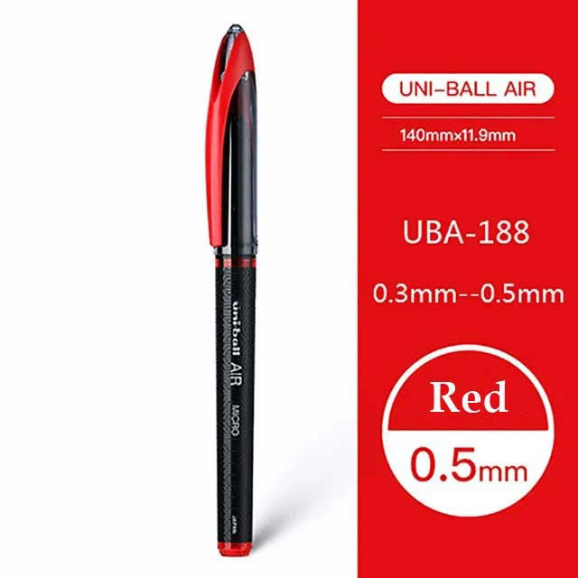 Japan Uniball Gel Pen AIR Straight Liquid Signature Pen UBA-188 Black Technology 0.5/0.7mm Free Writing School Supplies