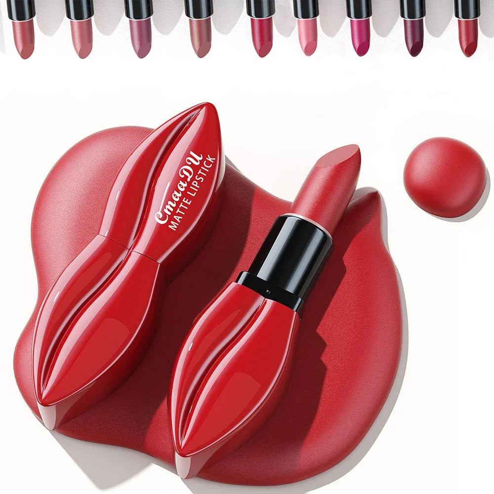 Natural Smooth Matte Waterproof Velvet Nude Lipstick Sexy Red Brown Lip Stick Pigments Makeup Lipgloss Long Lasting Profissional