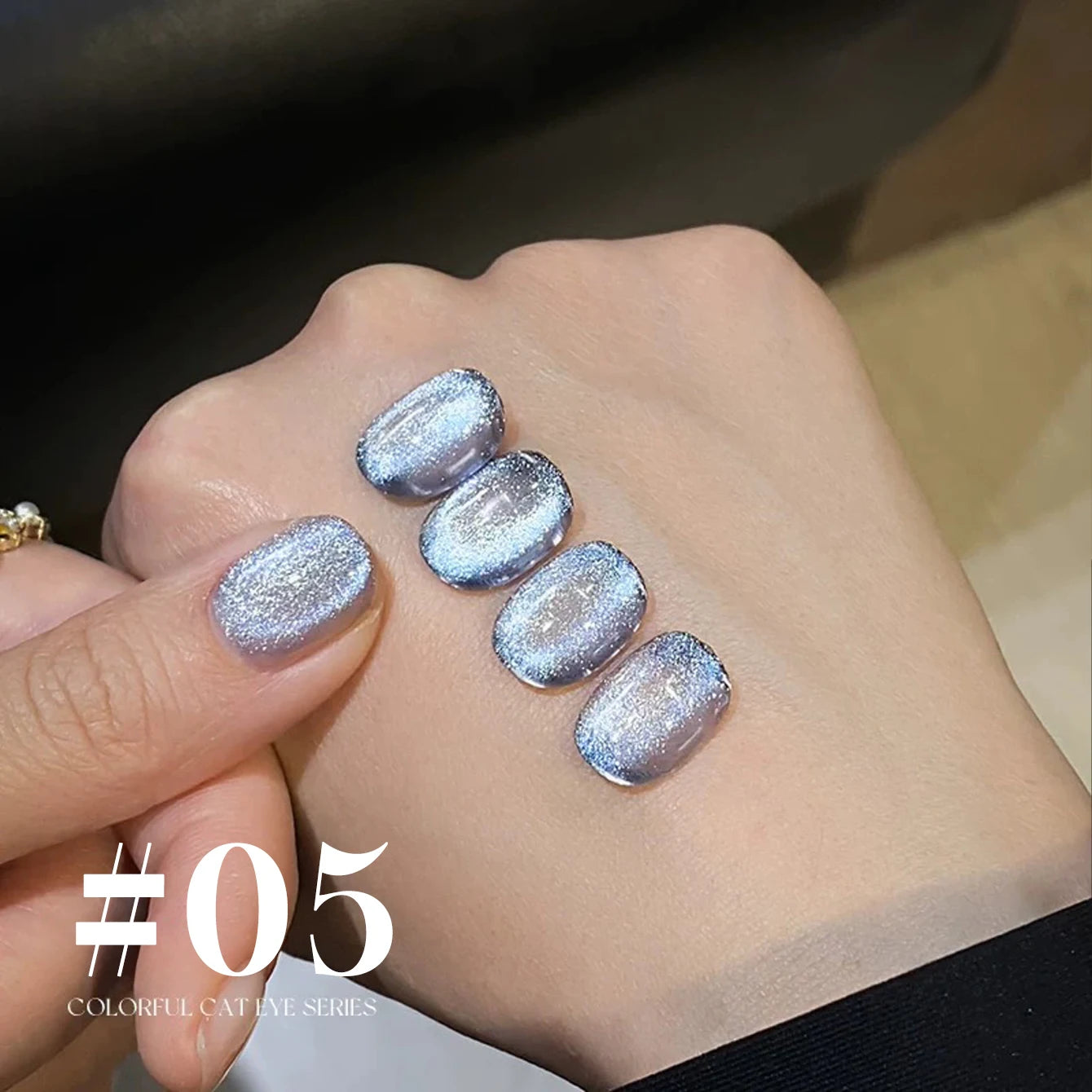 12ML 1-6PCS Summer And Autumn Island Glass Bead Magnet Cat Eye Gel Nail Polish Blue Nails Nail Art Nail Supplies