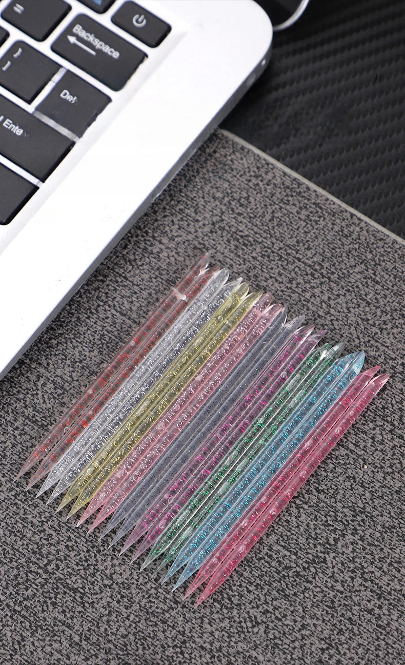50/100 Pcs Reusable Double-Ended Cuticle Tool - Crystal Nail Art Pusher for Manicure & Pedicure
