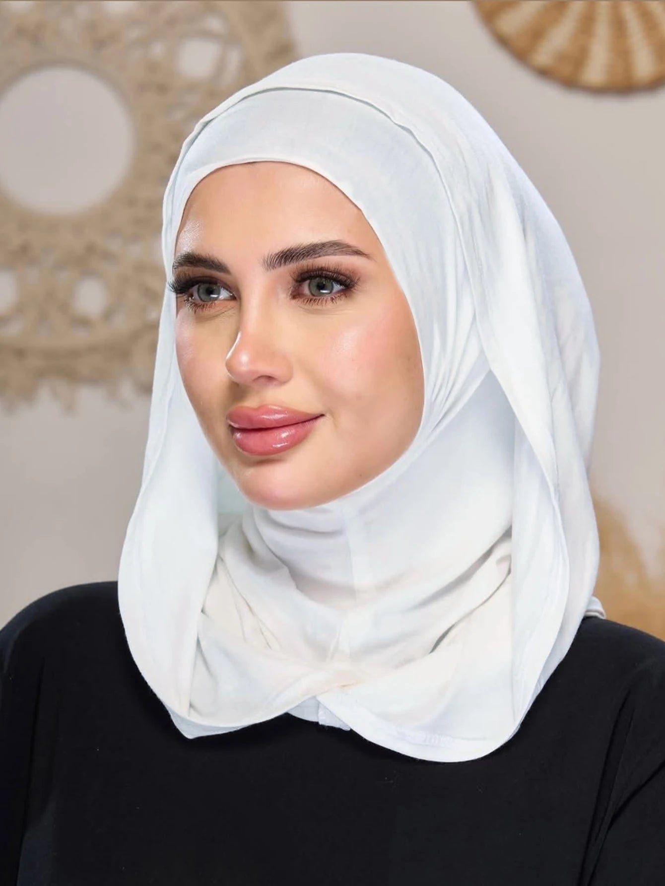Gym Sport Hooded Hijab Jersey Instant Sport Undercap Soft Stretch Instant Hijab for Muslim Women Easy Wear Sports Turban
