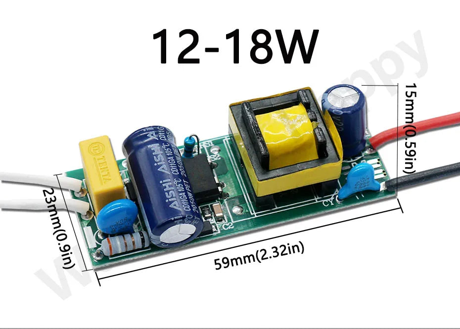LED Driver 220V LED Power Supply 1-3W 4-7W 8-12W 15W 18W 24W 25W 30W 36W 300mA with Built-In Transformer Module LED Driver Board