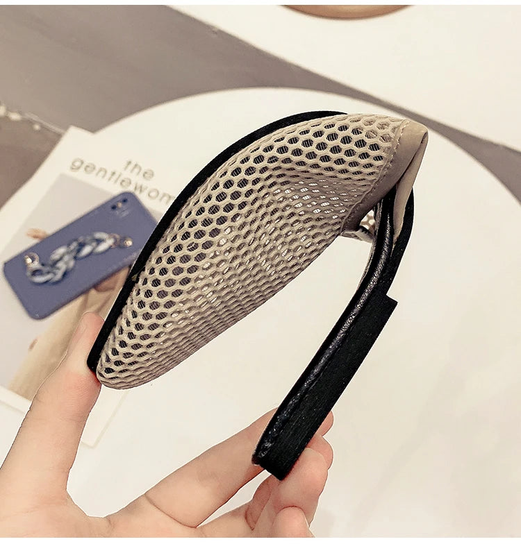 Summer Women Slippers Sexy Mesh Mules Indoor Home Slides Square Toe Female Flats Shoes Outdoor Clogs Beach Sandals Flip Flops 43