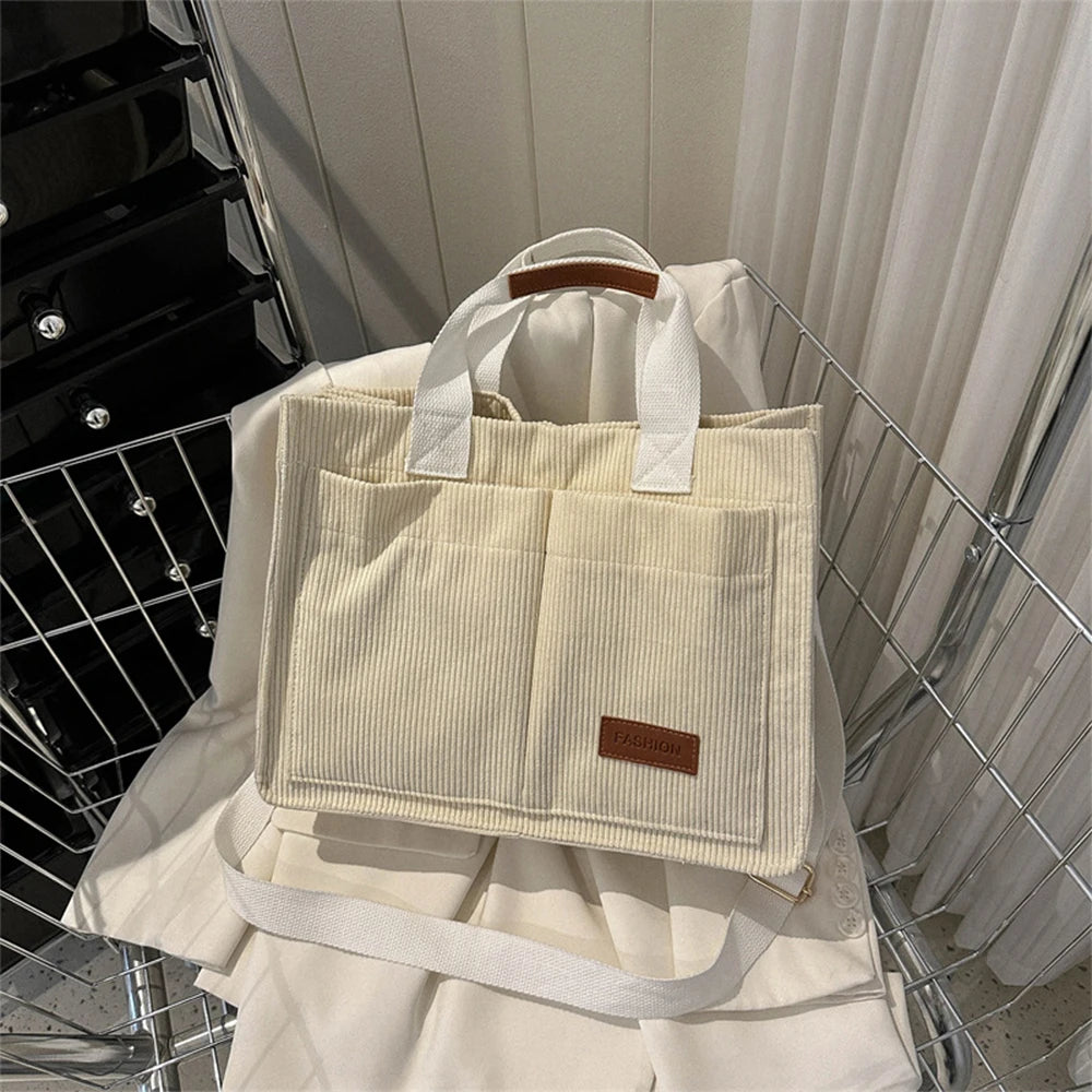 Ladies' handbag, large capacity new fashionable canvas shoulder bag, crossbody bag, commuting bag  zwq