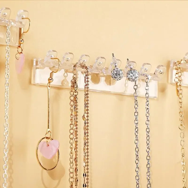 Clear Necklace Organizers Hangings Plastic Necklace Earrings Holder Wall Organizers For Bracelets Rings And Earrings H8WF