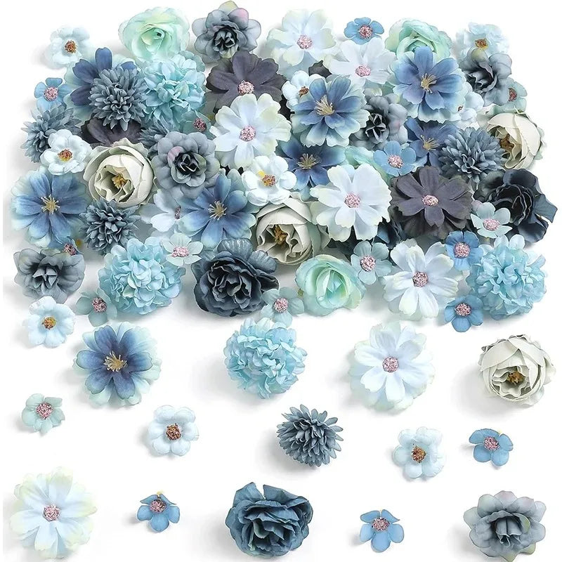 1Bag Artificial Flower Head For Home Room Wedding Decoration Handmade Craft Wreath Christmas Tree Decor 2025 Navidad Supplies