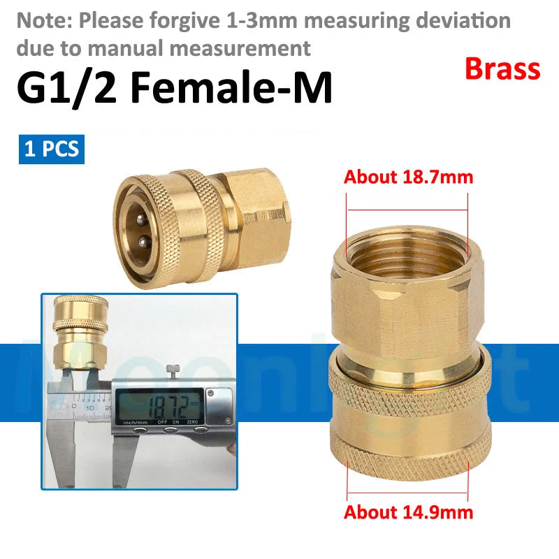 1/4" 3/8" 1/2" High Pressure Quick Connector Car Washer Adapter Water Gun Hydraulic Couplers Couplings for Garden Irrigation