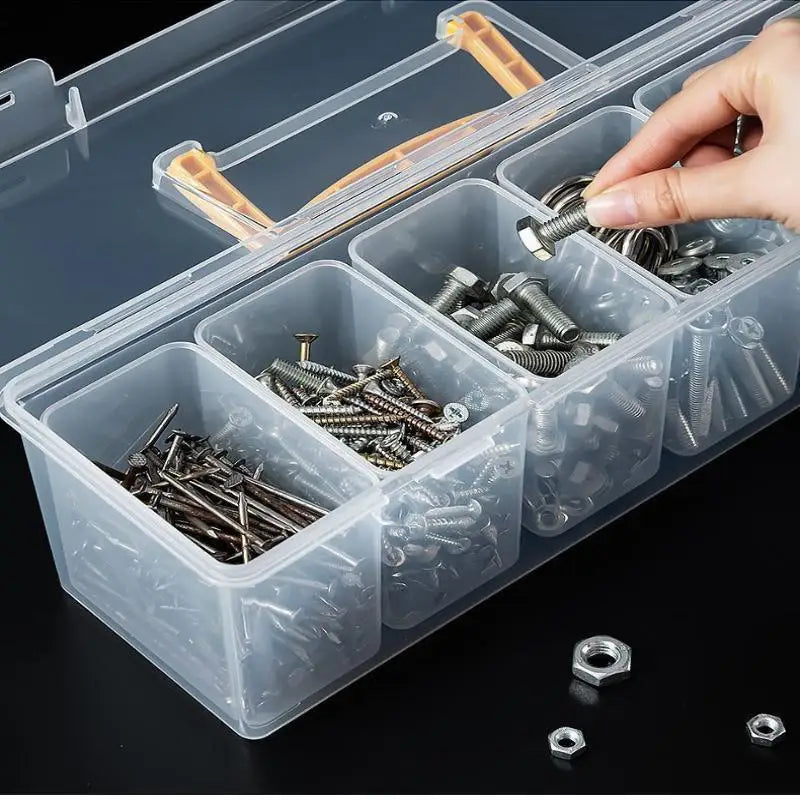 Hardware Tool Storage Box, Multi-Compartment Transparent Tool Organizer, Screw And Accessory Sorting Box, Household Screw, Wrenc