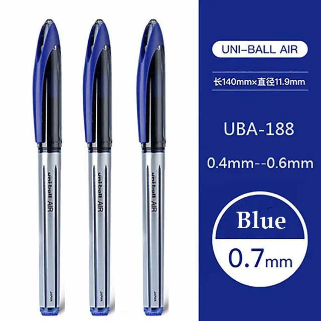 Japan Uniball Gel Pen AIR Straight Liquid Signature Pen UBA-188 Black Technology 0.5/0.7mm Free Writing School Supplies