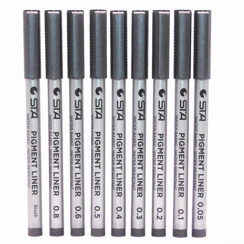 Waterproof Art Markers Brush Pen Sketch Drawing comics Pigment Line Pens  Office  School Stationery Supplies