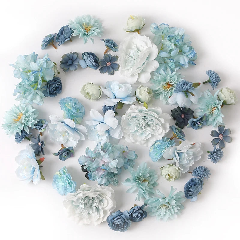1Bag Artificial Flower Head For Home Room Wedding Decoration Handmade Craft Wreath Christmas Tree Decor 2025 Navidad Supplies