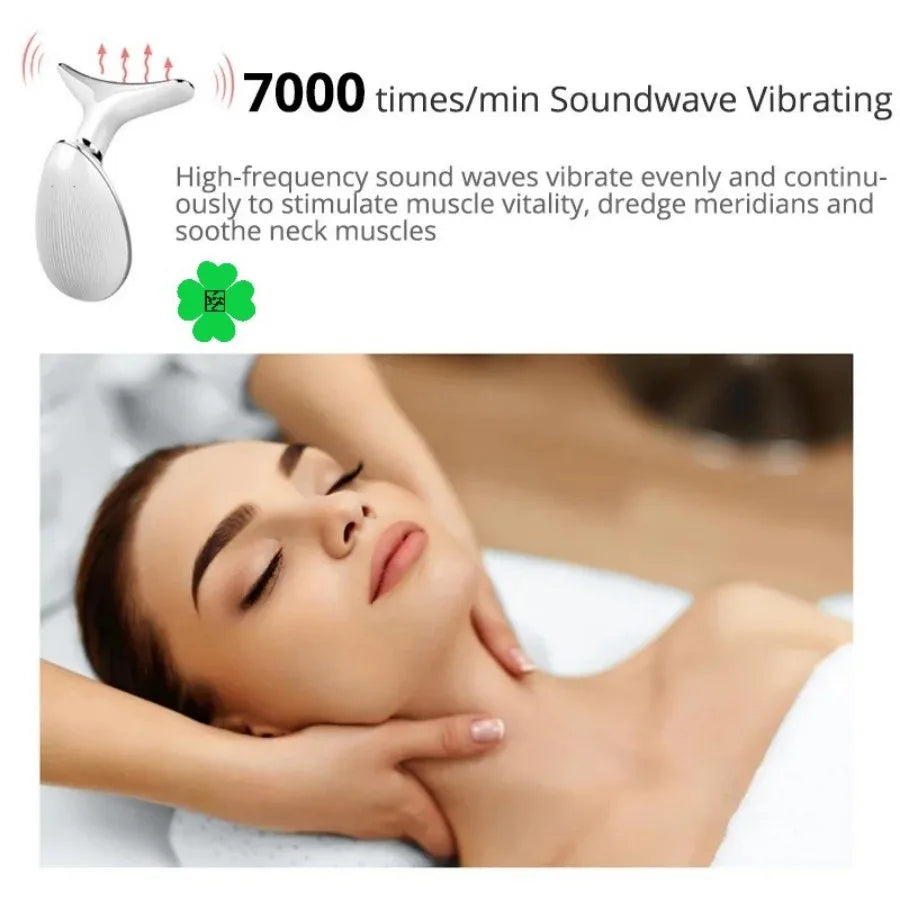 Electric Neck Massager Facial Lift with Seven Light Modes LED Skin Tightening Beauty Instrument
